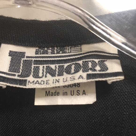 Vintage TJuniors black and cream dress with sleeves - Picture 8 of 10